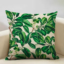 Axyaa Leaf Cushion Cover: Soft Linen Pillowcase 45x45cm