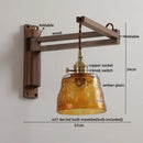 Axyaa Ceramic Copper LED Wall Lights Pull Chain Switch Nordic Bedside Lamp