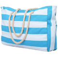 Axyaa Large Capacity Stripe Tote: Foldable Beach & Shopping Bag, Ideal for Travel & Play.