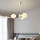 Silver Glass Ball Chandelier for Nordic Living Room - Axyaa Interior Lighting