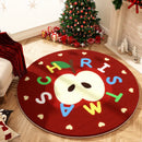 Axyaa Christmas Apple Cartoon Round Carpet Festive Plush Living Room Bedroom Rug