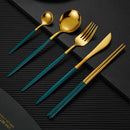 Axyaa Stainless Steel Cutlery Set - Coffee Spoon, Dinner Fork, Knife - Glossy Flatware