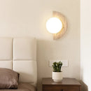 Axyaa Yellow Cave Stone LED Wall Lights Nordic Modern Glass Globe Bedside Sconce