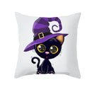 Axyaa Black Cat Pumpkin Cushion Cover 45x45 cm - Home Decor Funny Printed Pillow Case