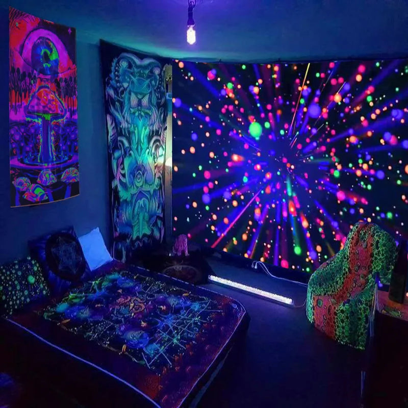 Axyaa Starry Space Tapestry Wall Hanging with Trees and Stars Design