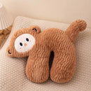 Axyaa Cartoon Animal Plush Cushion Irregular Shaped Throw Pillow
