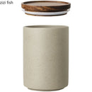 Ceramic Tea Coffee Jar with Wooden Lid - Axya Kitchen Storage Container