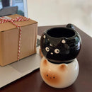 Axyaa Ceramic Cat Coffee Cup 300ml: Cute Kawaii Mug for Tea, Milk, Juice - Ideal Gift
