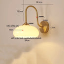 Axyaa Glass LED Wall Sconce, Pull Chain Switch Nordic Copper Light Fixture