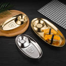 Axyaa Stainless Steel Golden Snack Plate for Serving, Restaurant Tableware