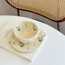 Axyaa Hand Pinched Irregular Flower Heart Ceramic Coffee Cup