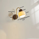 Axyaa Ceramic Wood LED Wall Sconce Pull Chain Switch Nordic Stair Light Fixtures