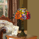 Axyaa Stained Glass Table Lamp: European Style Home Decor Reading Light for Living Room Bedroom