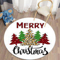Axyaa Plaid Christmas Round Carpet - Non-Slip Home Decor Foot Mat