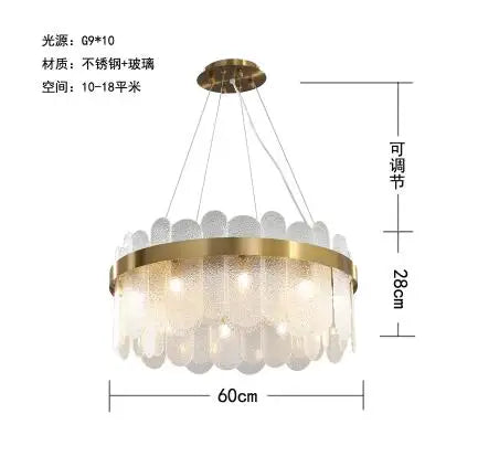 Axyaa Nordic Smoke Grey Glass Chandelier Pendant Light for Living Room, Bedroom, Hotel, Restaurant, Bar