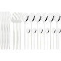 Axyaa 24pcs Stainless Steel Cutlery Set Fork Teaspoon Knife Silverware Flatware