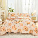Axyaa Nordic Flower Print Plush Flannel Blanket, Soft Throw for Sofa Couch Bed