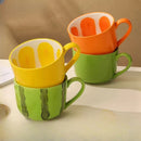 Axyaa Cartoon Watermelon Fruit Ceramic Mug - Cute Breakfast Office Coffee Cup