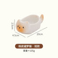 Axyaa Ceramic Cat Dipping Plate Small Bowl for Dining & Kitchen Table Decor