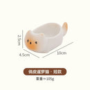 Axyaa Ceramic Cat Dipping Plate Small Bowl for Dining & Kitchen Table Decor