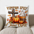 Axyaa Spotted Pumpkins & Autumn Leaves Pillow Cover for Sofa, Bedroom, Car