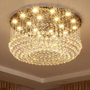 Axyaa Luxury K9 Crystal LED Chandelier - Modern Round Ceiling Light for Home Decor, Living Dining Room, Bedroom & Lobby