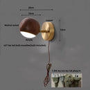 Axyaa LED Wall Sconce Lamp Walnut Wood Base Modern Art Fixture