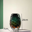 Axyaa Glass Vase Decorative Desktop Art Flower Hydroponic Crafts Ornament