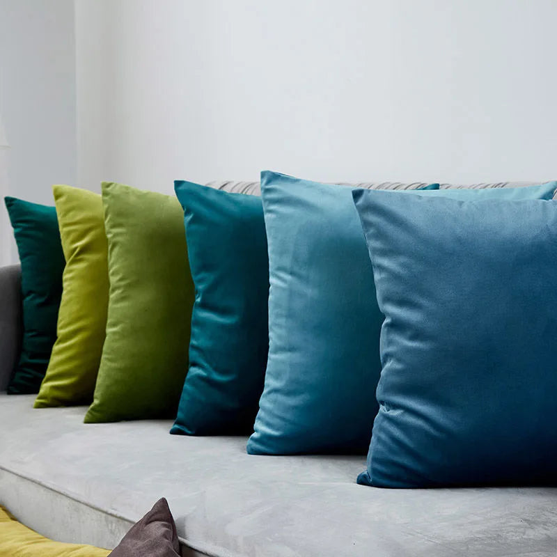 Axyaa Velvet Pillowcase Nordic Style for Living Room Sofa, Sky Blue Soft Cushion Cover