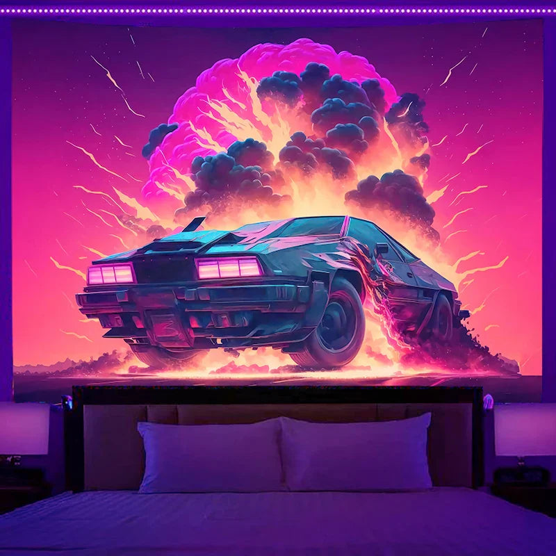 Axyaa Dream City Racing Tapestry - Bedroom Aesthetic Decor and Background Cloth