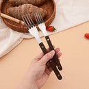 Axyaa Stainless Steel Steak Knife Set with Wooden Handles