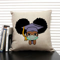 Axyaa Cute Cartoon Girl Pillow Case Africa Baby Cushion Cover Home Decor Linen Pillowcase