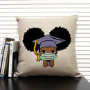 Axyaa Cute Cartoon Girl Pillow Case Africa Baby Cushion Cover Home Decor Linen Pillowcase
