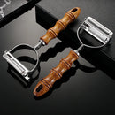 Axyaa Stainless Steel Peeler with Wooden Handle - Multi-functional Kitchen Grater