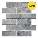 Axyaa 3D Faux Brick Wall Sticker 10pcs Set for Home Decor, 30 x 30cm
