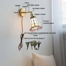 Axyaa Flower Design LED Wall Light, Yellow Pink Glass Shade, Modern Nordic Bedroom Lampara De Pared