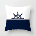 Axyaa Blue Mediterranean Compass Anchor Pillow Cover 45x45cm