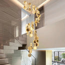 Axyaa Crystal Chandelier Stair Pendant Lamp Living Room Pendant Lights Interior Lighting