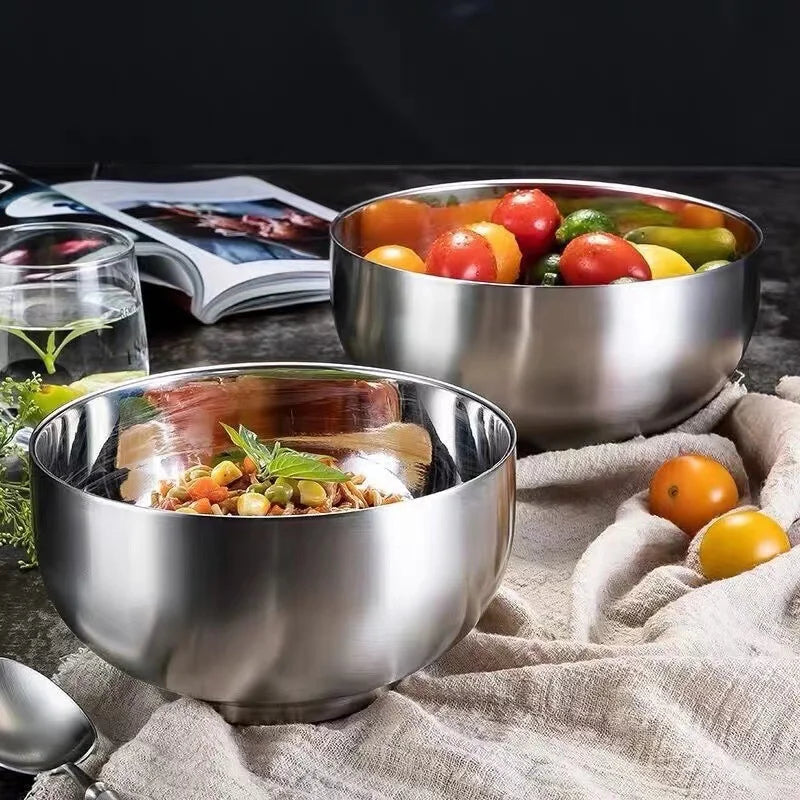 Axyaa Silver Fruit Ramen Salad Bowl Set