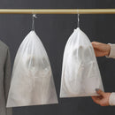 Axyaa Shoe Storage Bag Drawstring Pouch Non-woven Organizer Cover White Protective