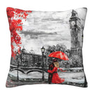Axyaa Towers Pattern Cushion Cover for Sofa, Bedroom, Car - Home Decor Couple With Umbrella