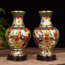 Axyaa Cloisonné Vases: Handmade Enamel Floral Decor Antique Chinese Porcelain Collectibles
