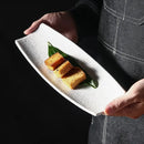 Axyaa Black Ceramic Sushi & Hotpot Plate - Rectangular Cuisine Dish