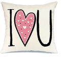 Axyaa I LOVE YOU Pillowcase; Sweet & Romantic Design for Home Decor