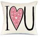 Axyaa I LOVE YOU Pillowcase; Sweet & Romantic Design for Home Decor