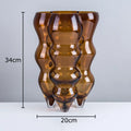 Axyaa Brown Glass Vase Hydroponics Modern Design Floral Decor Vase