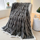 Axyaa Faux Rabbit Fur Couch Blanket: Soft, Plush, Lightweight Throw for Cozy Comfort