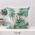 Axyaa Cactus Linen Cushion Cover 45x45cm for Home Decor - Green Plant Pillow Cover