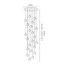 Axyaa Crystal Ball LED Chandelier for Living Room, Kitchen, Staircase, Mall, Villa, Hotel, Loft