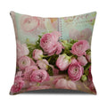 Axyaa Pastoral Floral Cushion Cover: Elegant Linen Home Decor for Sofa, Square Flower Pillow